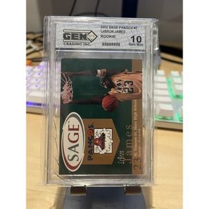 2002 SAGE #1 LeBron James Pangos Gold GEM 10 B165